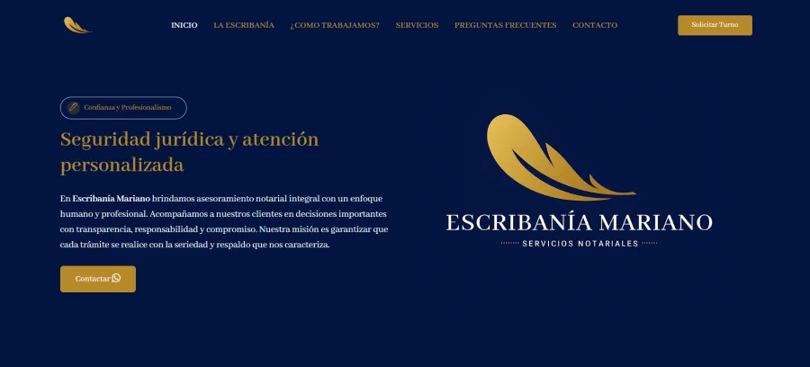 Sitio web de Escribanía Mariano