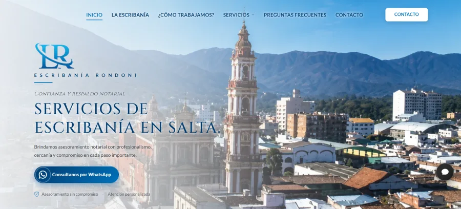 Sitio web de Escribania Rondoni — Salta