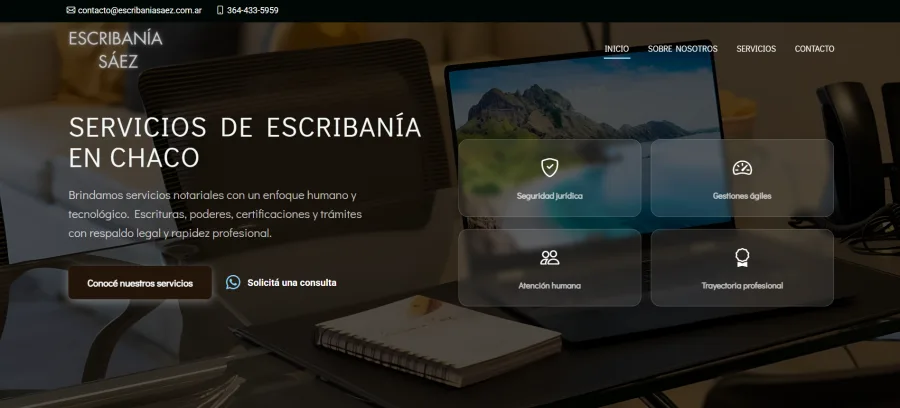 Sitio web de Escribanía Saez