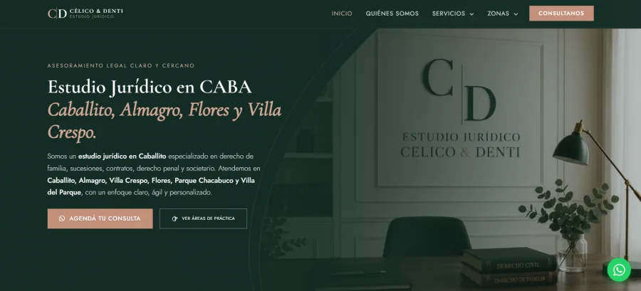 Sitio web de Estudio Jurídico Celico & Denti — Caballito