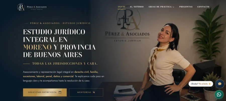 Sitio web de Estudio Jurídico Perez y Asociados — Moreno