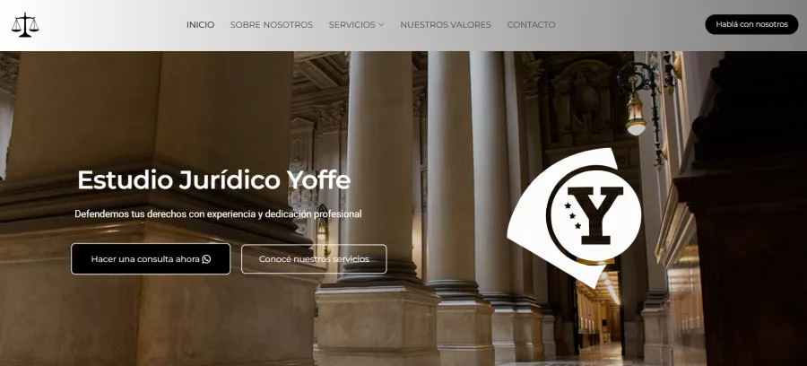 Sitio web de Estudio Jurídico Yoffe