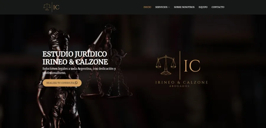 Sitio web de Irineocalzoneabogados